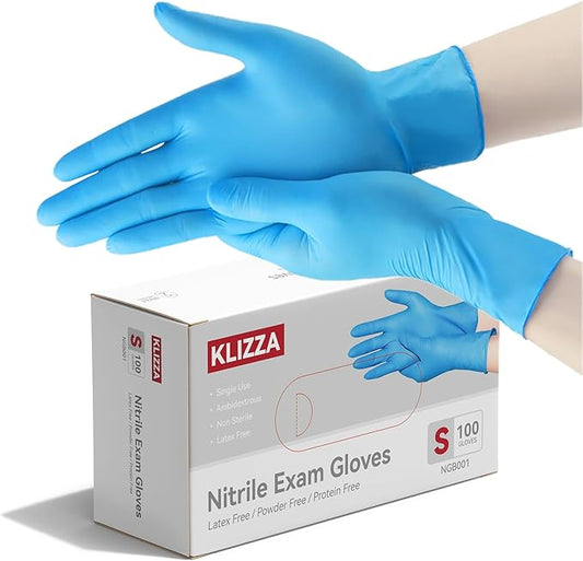 Nitrile Gloves Disposable, Latex and Powder Free Cleaning Rubber Gloves, 4 Mil Thick Safe for Food Prep, Cooking, Exam