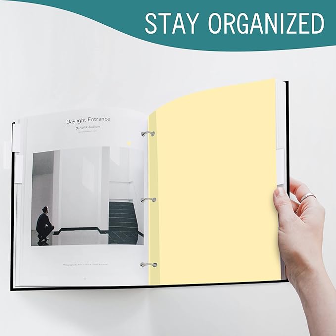 8-Tab Binder Dividers for 3 Ring Binder, Insertable Clear Big Tabs, Bulk Letter Size Paper Divider, 8.5 x 11 inch, 12 Sets (96 Dividers Total)