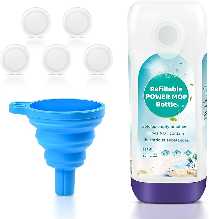 Power Mop Refillable Bottle for Swiffer PowerMop Multi-Surface Mop, 775ML Leak-Proof HDPE Refillable Bottle Solution Powermop 26 FL OZ Reusable Solution Container Replacement