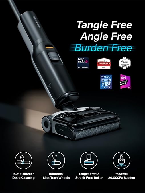 roborock F25 ACE Wet Dry Vacuum Cleaner, Cordless Vacuum Mop All in One for Hard Floor, 20000Pa Hardwood Floor Cleaner with Zero Tangle, 194°F Hot Air Flash Drying Electric Mop, 180° Lie Flat, WiFi