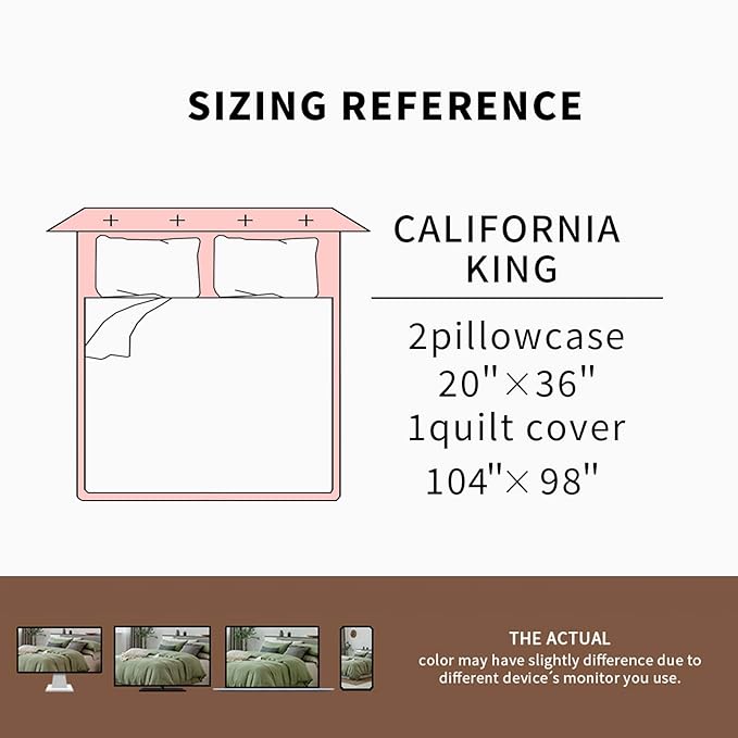 EVERLY 100% Pure Linen Duvet Cover Set California King Size 104X98Inch 3pcs (1 Duvet Cover,2 Pillowcases) Soft and Breathable for All Season with Coconut Button Closure,Suitable for Hot Sleepers-Aqua