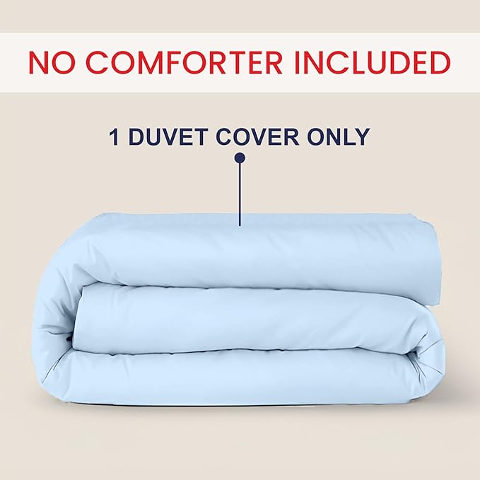 Kotton Culture 120"x 98" 1 Pc Oversized King Duvet Cover Only 100% Egyptian Cotton - Luxury 1000 TC Hotel Quality Comforter Cover with Zipper Closure & Corner Ties - Fits Large King Inserts -Sky Blue
