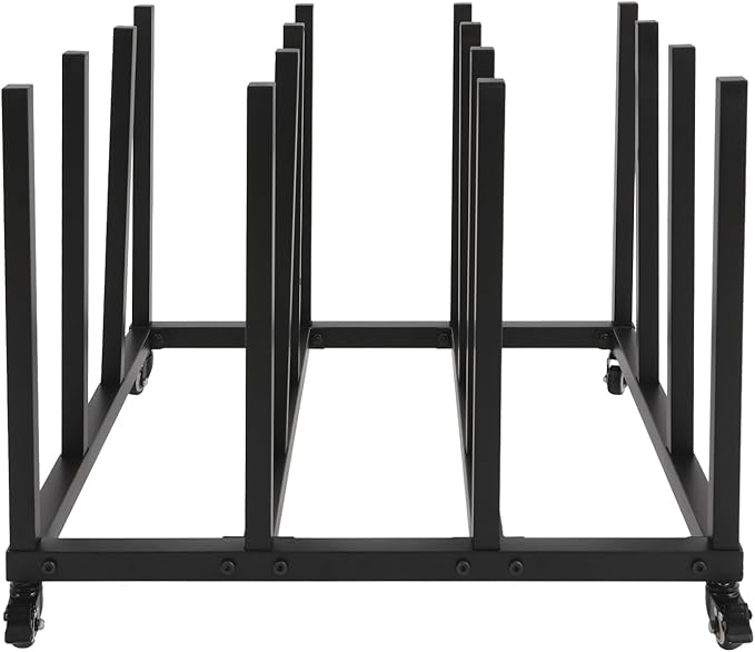 Vinyl Storage Rack | 16 Roll Heavy Duty Media R-oll Cart | Vinyl roll Holder Storage Rack | Round Core Mobile Storage Cart Rack | for Blueprint S-torage/Fabric Organization | Black