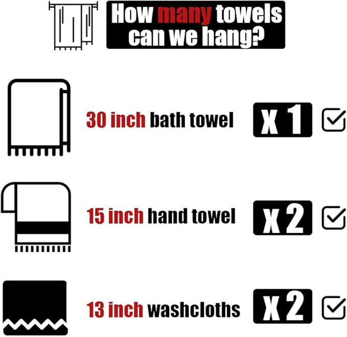 JQK Chrome Bath Towel Bar, 33 Inch 304 Stainless Steel Thicken 0.8mm Towel Rack Bathroom, Towel Holder Polished Finished Wall Mount, Useable Length 30 Inch, TB110L30-CH