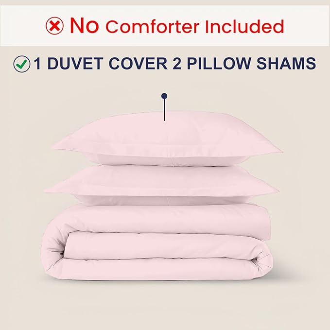 Kotton Culture 120"x120" 3 Pc Super King Plus/Super Oversize King Duvet Cover Set 100% Egyptian Cotton -1000 TC Comforter Cover, Zipper Closure & Corner Ties - Fits Only Extra Large Inserts-Pink Blush