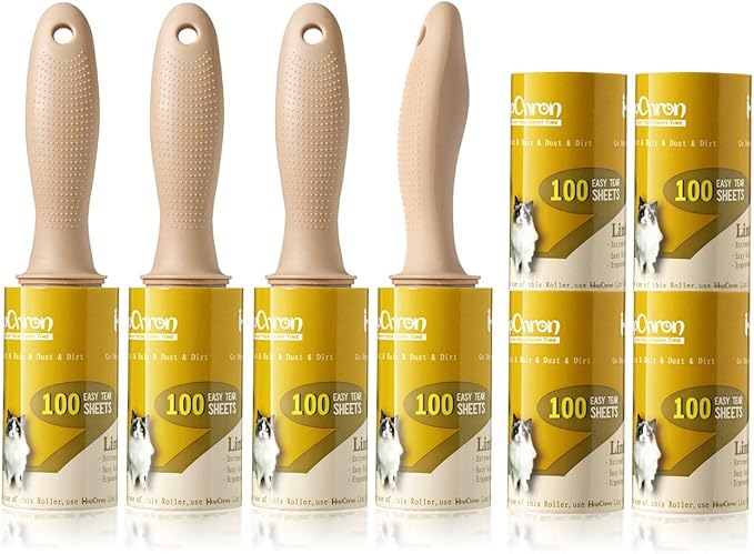 Lint Rollers Extra Sticky for Pet Hair [800 Sheets/4 Handles], Lint Remover Go Beyond Animal Fur, Dust and Other Dirt, Dog & Cat Hair Remover Rollers for Clothes, Furniture, Carpet, Car