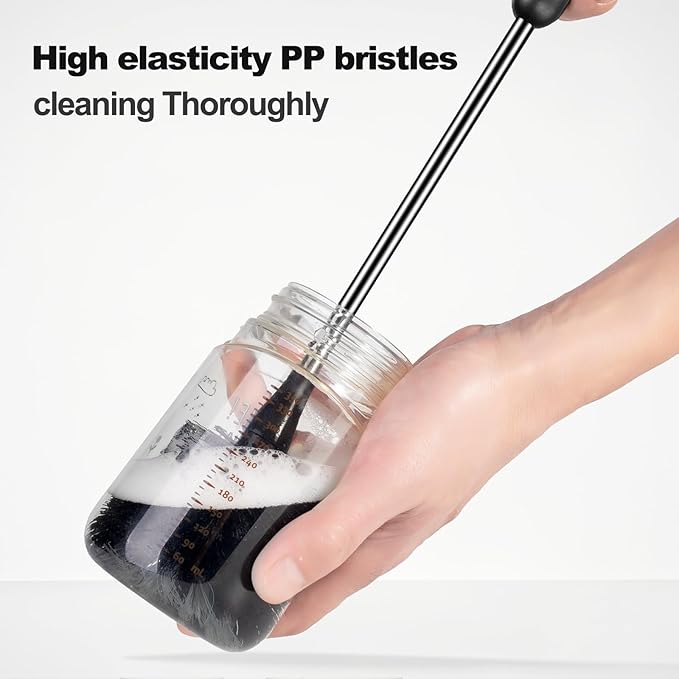 [3 Pack] Bottle Brush, 15 Inches Stainless Steel Long Handle Baby Bottle Scrub Cleaning Brushes with Straw & Lid Brushes for Sports Water Bottle, Cups, Coffee Mugs, Glasswares