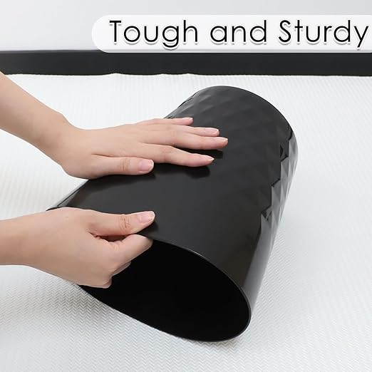 YGJT Small Trash Can, 3 Pack 1.8 Gallons Bathroom Trash Can, Slim Waste Basket, Round Garbage Can, Plastic Trash Bin for Kitchen, Dorm, Bedroom, Office, Living Room, Study, Compact Spaces(Black B)