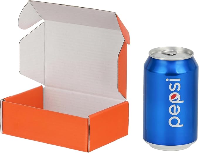 100 Pack 6x4x2 inches Shipping Boxes Orange, Corrugated Small Cardboard Boxes for Mailing Packing