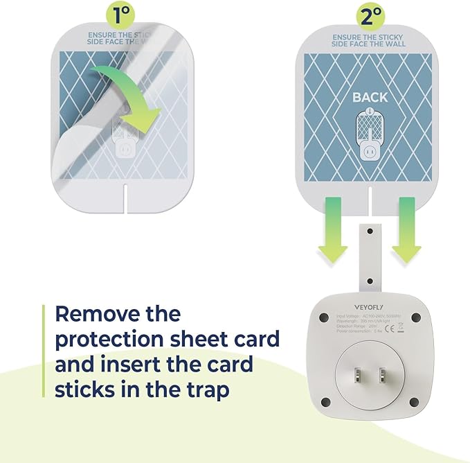 VEYOFLY Gnat Traps for House Indoor Refill, Fly Trap Indoor, Fruit Fly Traps for Indoors, Fly Catcher Indoor, Fly Trap, Plug in Catch for Fruit Flies, Moths, Gnats, Mosquito Trap (Pack of 10 Refills)