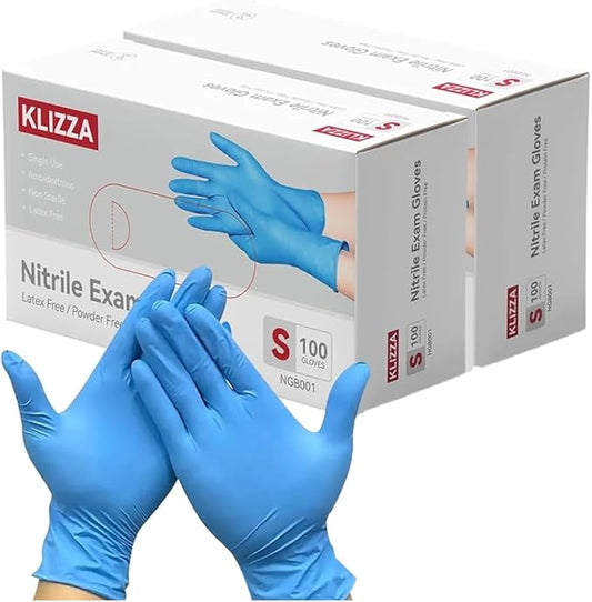 Nitrile Gloves Disposable, Latex and Powder Free Cleaning Rubber Gloves, 4 Mil Thick Safe for Food Prep, Cooking, Exam