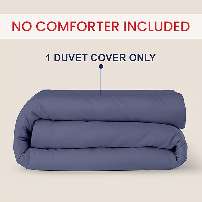 Kotton Culture 120"x 98" 1 Pc Oversized King Duvet Cover Only 100% Egyptian Cotton - Luxury 1000 TC Hotel Quality with Zipper Closure & Corner Ties - Fits Large King Inserts - Mediterranean Blue