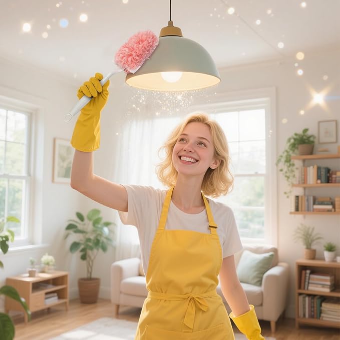 KeFanta Heavy Duty Duster Refills Kit for Swiffer Duster, 4X Microfiber Multi Surface Dusters for Cleaning with 3 ft Extended Handle, 1 Short Handle, 30 Refills