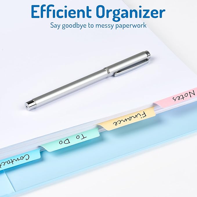 Forvencer Blank Writable Binder Dividers, 1/5 Cut Tabs, 3 Hole Punch Dividers with Reinforced Edge, Binder Dividers with Multicolor Tabs, Letter Size, 3 Sets, 15 Dividers