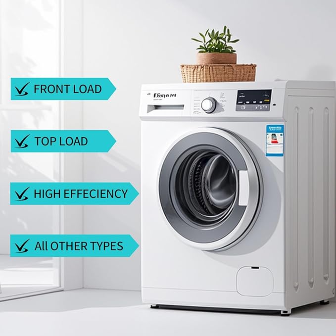 Washing Machine Cleaner Tablets 24 Pack -1 Year Supply for HE Front Loader & Top Load Washer,Septic Safe Washer Machine Cleaner Tablets, Deep Clean,Eco-Friendly Deodorizer