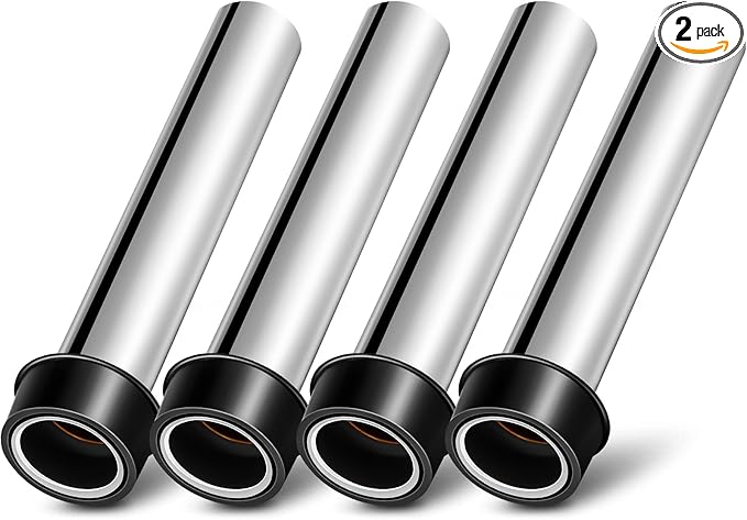 Tatuo 4 Pcs Bar Sink Overflow Pipe 7.48 Inches High Brass Metal Sink Strainer Pipe Dip Overflow Tube Bar Dip Stopper Bathroom Tube Fittings for 1.75 Inch Drains
