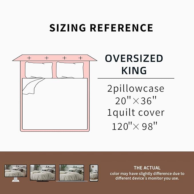 EVERLY 100% Pure Linen Duvet Cover Set Oversized King120X98Inch 3pcs (1 Duvet Cover,2 Pillowcases) Soft and Breathable for All Season with Coconut Button Closure, Suitable for Hot Sleepers-Dark Grey