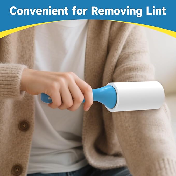 Swihauk 1200 Sheets Extra Sticky Lint Rollers for Pet Hair, Easy Spiral Tear Lint Roller for Clothes with Ergonomic Handle, Multipurpose Lint Remover for Furniture, Carpet, Car Seat