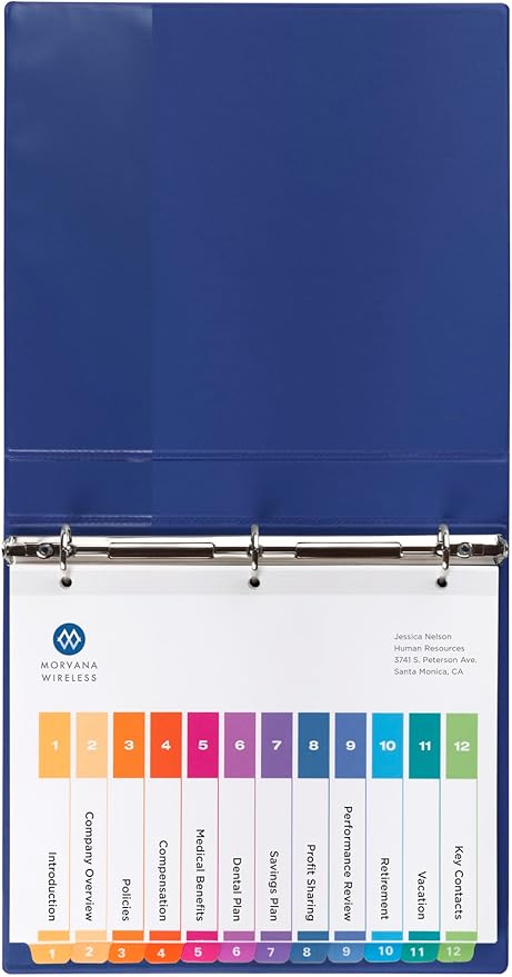 Avery Dividers for 3 Ring Binders, 12 Tabs per Set, Customizable Table of Contents, Multicolor Tabs, Great for Organizing Reports, Projects, and More (3 Sets of 11073)