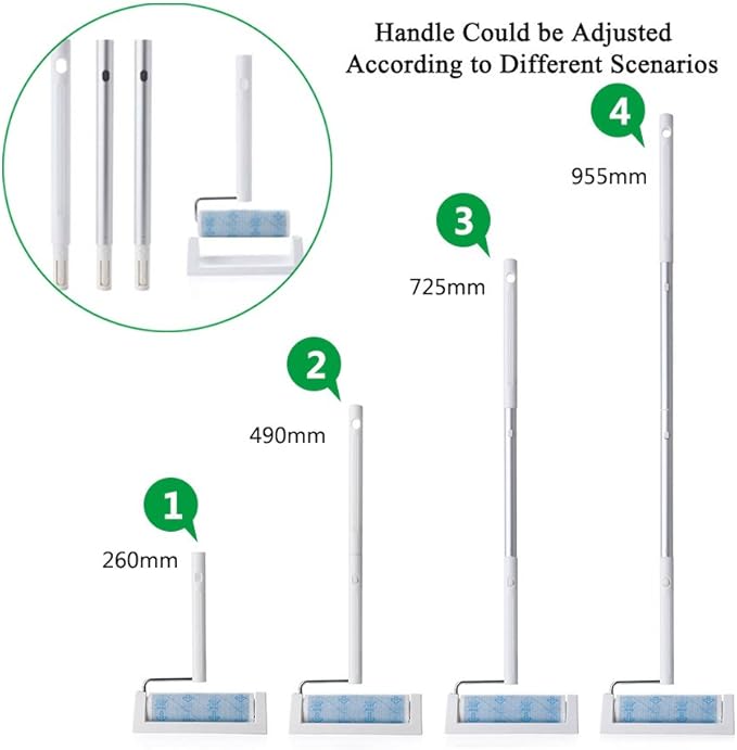 UNIKON 802 Lint Roller Sticky Roller Pet Hair Roller, Long Handle Sticky Mop With 4-Foot Extendable Handle 30 Sheets Roller