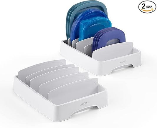 YouCopia StoraLid Adjustable Food Container Lid Organizer for Kitchen Cabinet Storage, Small, 2-Pack