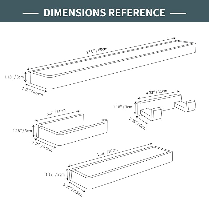 YACVCL 4-Piece Bathroom Hardware Set Brushed Nickel Towel Bar Set Premium Stainless Steel Bath Towel Holder Sets Towel Racks Wall Mounted