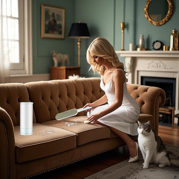 Lint Brushes for Clothes, Cat Dog Hair Remover for Lundary, Self-Cleaning Lint Remover for Bed Sofa Coat, Best Hair Cleaning Brushes Better Than Lint Roller (Large Blue)