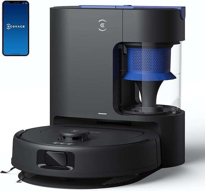 ECOVACS DEEBOT N20e Plus Robot Vacuum and Mop, 10000Pa Strong Suction, Self-Emptying Bagless Base, Tangle-Free Roller for Pet Hair, Smart Mapping, 300 Min Runtime, Alexa Compatible