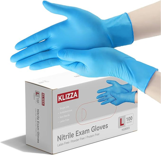 Nitrile Gloves Disposable, Latex and Powder Free Cleaning Rubber Gloves, 4 Mil Thick Safe for Food Prep, Cooking, Exam