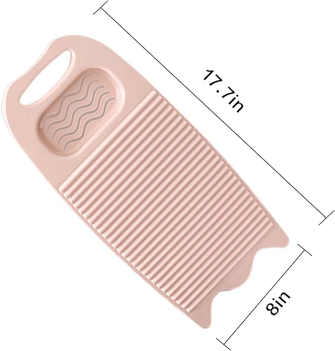Wash Board, Washboard for Hand Washing Clothes, Plastics Laundry Scrub Board Household With Holder Portable (D-light pink+multifunctional soap dish+soft bristle brush)