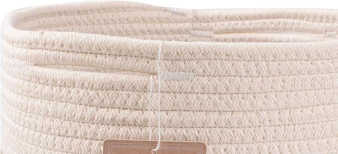 voten Cube Storage Baksets Bins 11x11’’ Fit 12x12’’ Organizer Bookcases Shelving,Stylish&Durable Woven Cotton Basket Containers for Organizing 3-Pack Off White/Mixed Camel