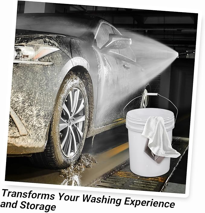 3 Pack 5 Gallon Plastic Buckets with Metal Handle, Food Grade Bucket for Food Storage, Pet Dog/Cat Food Container, Water Bucket, Cleaning Bucket for Home, Garage & Outdoor Use （Without Lid）