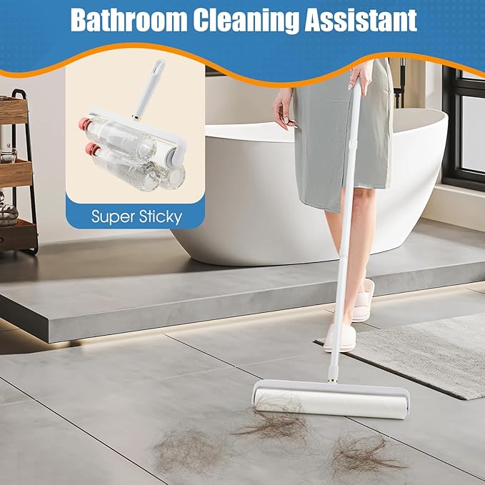 14.17" Large Lint Rollers for Pet Hair Extra Sticky, 360 Sheets Roller with Long Handle for Cleaning Carpets, Clothing, Couch, Furniture Wall Cleaner Mop Dust Remover