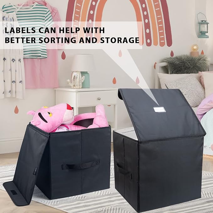 Vinyl Record Storage Box for 12-inch Records Crate Holds up to 90 records,Pack of 1-14x 13x 13 Inch LP record storage for Valuable Album Collection - Black