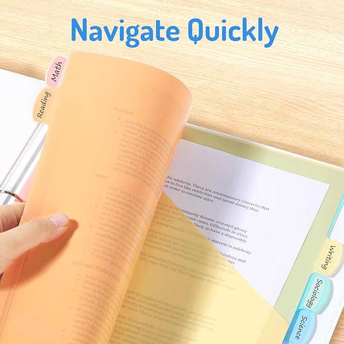 Forvencer 24 Count Dividers for 3 Ring Binder, 8 tabs Binder Dividers with Pocket for US Letter Size, Binder Dividers with Tabs for School Office and Home Organization, Multicolor, 3 Sets