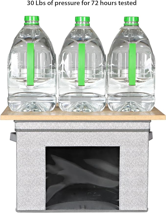 Univivi Foldable Fabric Storage Boxes Large Storage Bins with Lids [4-Pack] Collapsible Storage Cube Organizer, Closet & Bedroom Organization Containers, Home Storage Cube Box (Gray, 17“ x 12” x 12")