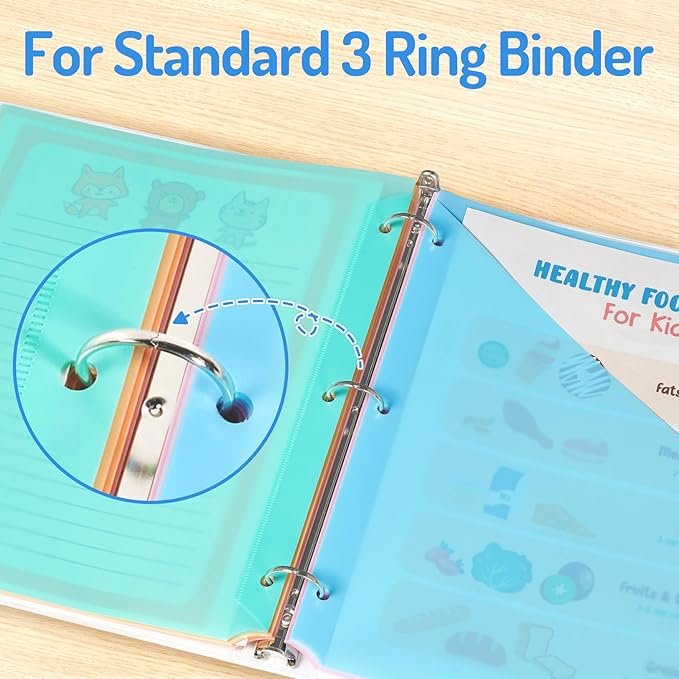 Forvencer 16 Count Dividers for 3 Ring Binder, 8 tabs Binder Dividers with Pocket for US Letter Size, Binder Dividers with Tabs for School Office and Home Organization, Multicolor, 2 Sets