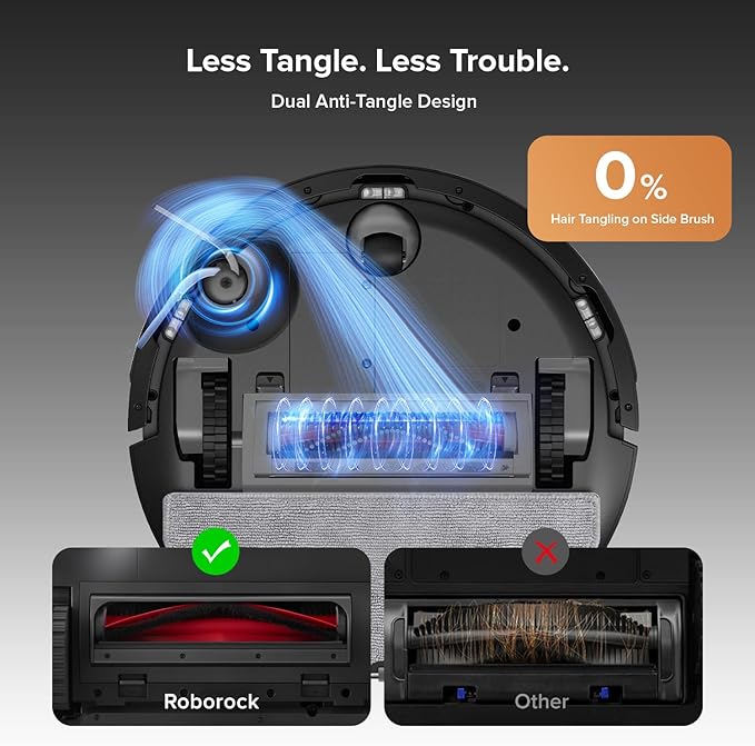 roborock Q10 S5+ Robot Vacuum and Mop, 10,000Pa Suction, Upgraded from Q8 max+, 70 Days Self-Emptying, Obstacle Avoidance, Sonic Mopping, Dual Anti-Tangle Design, Auto Mop Lifting, Ideal for Pet Hair
