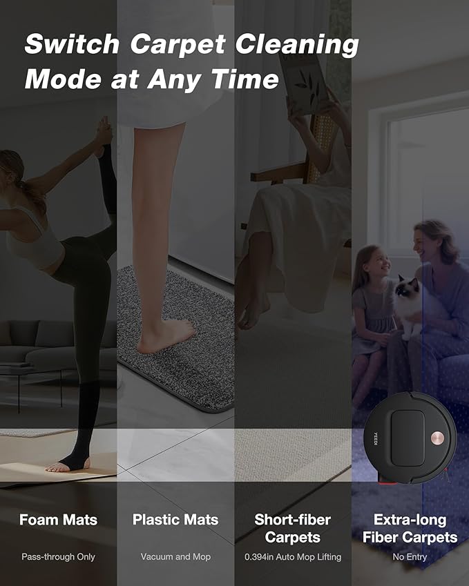 Yeedi M14 Plus Robot Vacuum and Mop, 18,000Pa Suction, OZMO Roller Instant Self-Washing Mopping, 167℉ Smart Dynamic Hot Wash & Auto-Dry, ZeroTangle 3.0 Anti-Hair Brush, All-in-One Omni Station, Black