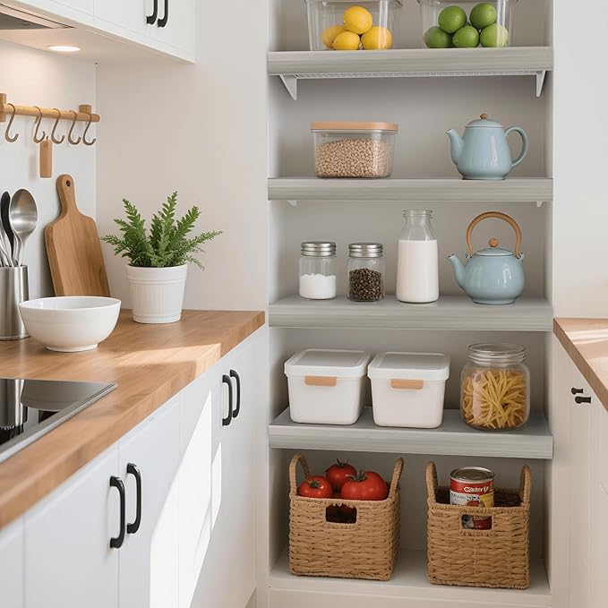 Wooden Wire Shelf Covers for Pantry & Closet – Wire Rack Covers for Shelves, Durable Wood Shelf Covers for Kitchen, Laundry Room, Storage Organization(White Oak,24in*12in)