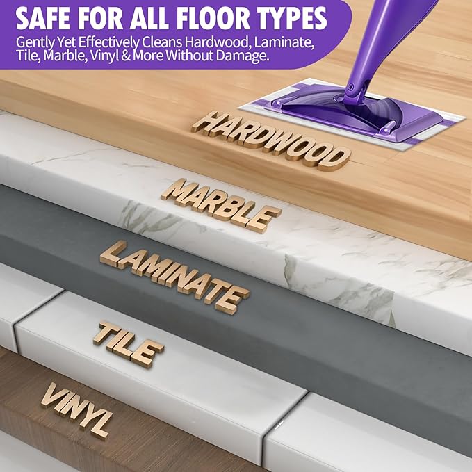 50 Count Disposable WetJet Pads Refills Compatible with Swiffer WetJet Spray Mop, Multi Surface Dry Mop Pads for Hardwood Floor Cleaning, Unscented