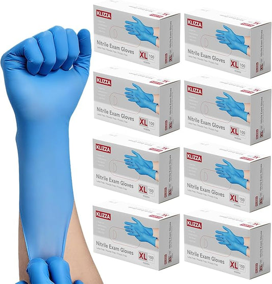 Nitrile Gloves Disposable, Latex and Powder Free Cleaning Rubber Gloves, 4 Mil Thick Safe for Food Prep, Cooking, Exam