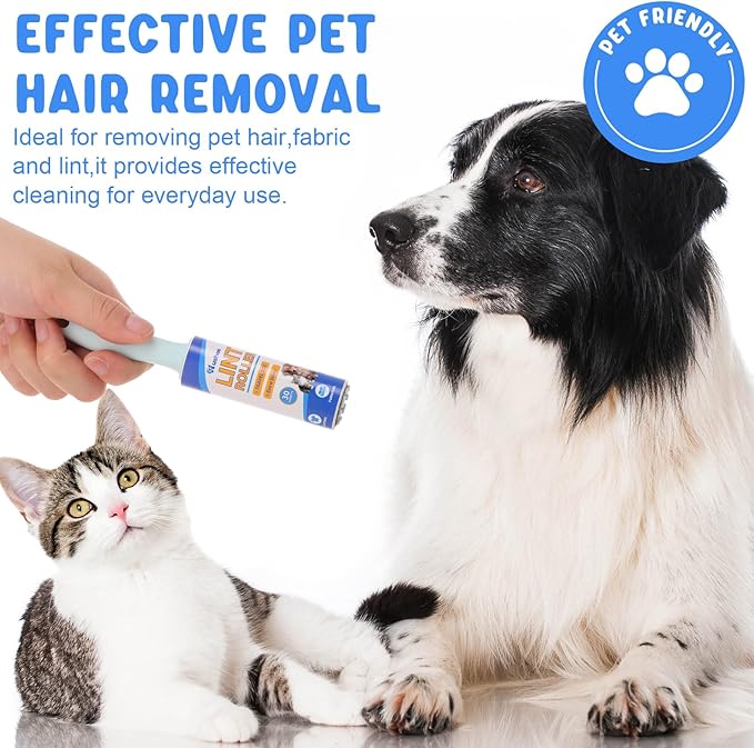 Hushee 48 Pack Bulk Mini Lint Roller for Travel 1440 Sheets 6'' Small Lint Removers Portable Lint Roller Travel Size Removers Sticky Removing Tool for Pet Hair Clothes Furniture Car Seat