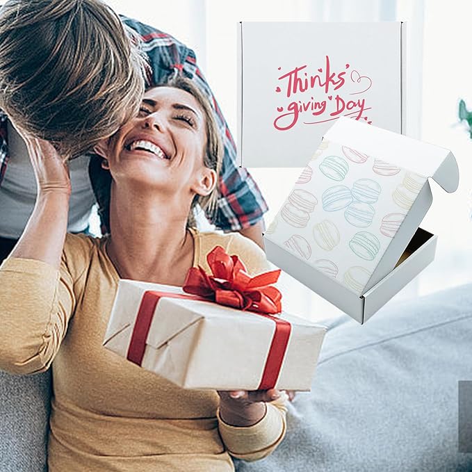 White Shipping Boxes 8x5x2 inch 50 Pack,Corrugated Boxes Mailer Packaging for Mailing Small Business，E-Commerce Gift Boxes for Wrapping Present Moving Storage Heavy Duty Recycled Cardboard Boxes