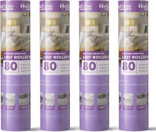 9.45 inch Large Surface Lint Roller Refills, Fits Most 9.45" Supersize Lint Rollers with 1.5" ID, Total 320 Easy Tear Sheets (Pack of 4)