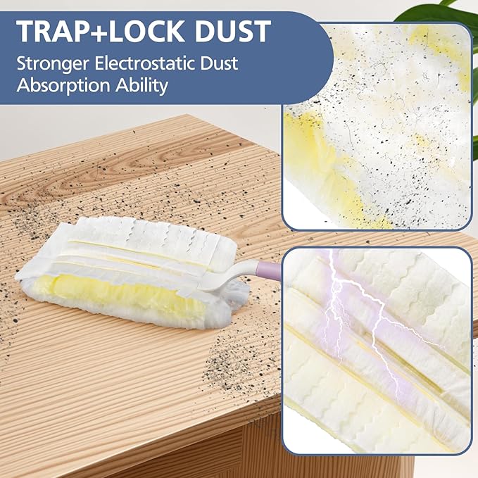 Duster Refills,35 Count Disposable Duster Refill Heavy Duty Dusters Refills Replacement Head,Yellow