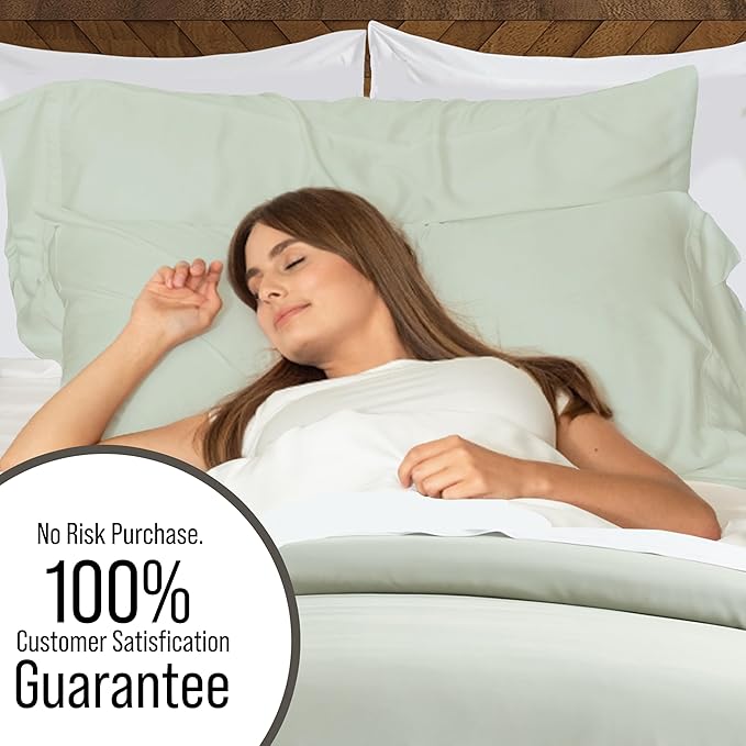 Bella Coterie Luxury Bamboo Viscose King Size Duvet Cover Set | 100% Organically Grown | Corner Ties | Ultra Soft | Cooling | Two Pillow Shams | 106 x 94 | No Insert [Sea Glass]