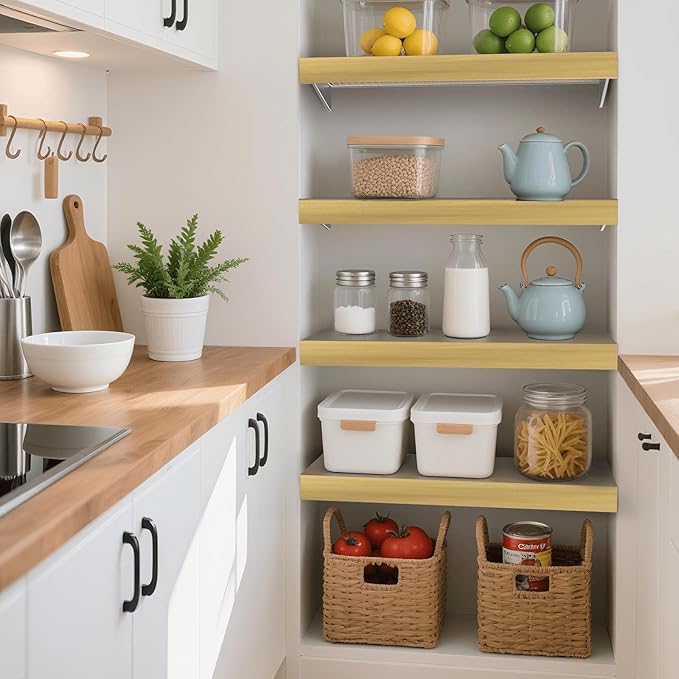 Wooden Wire Shelf Covers for Pantry & Closet – Wire Rack Covers for Shelves, Durable Wood Shelf Covers for Kitchen, Laundry Room, Storage Organization(Yellow Oak,32in*16in)