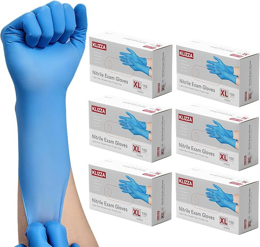 Nitrile Gloves Disposable, Latex and Powder Free Cleaning Rubber Gloves, 4 Mil Thick Safe for Food Prep, Cooking, Exam
