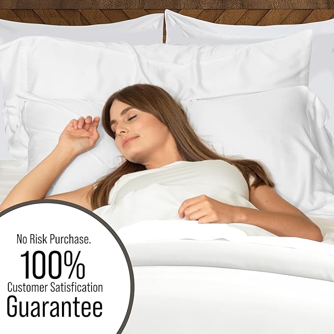 Bella Coterie Luxury Bamboo Viscose King Size Duvet Cover Set | 100% Organically Grown | Corner Ties | Ultra Soft | Cooling | Two Pillow Shams | 106 x 94 | No Insert [White]